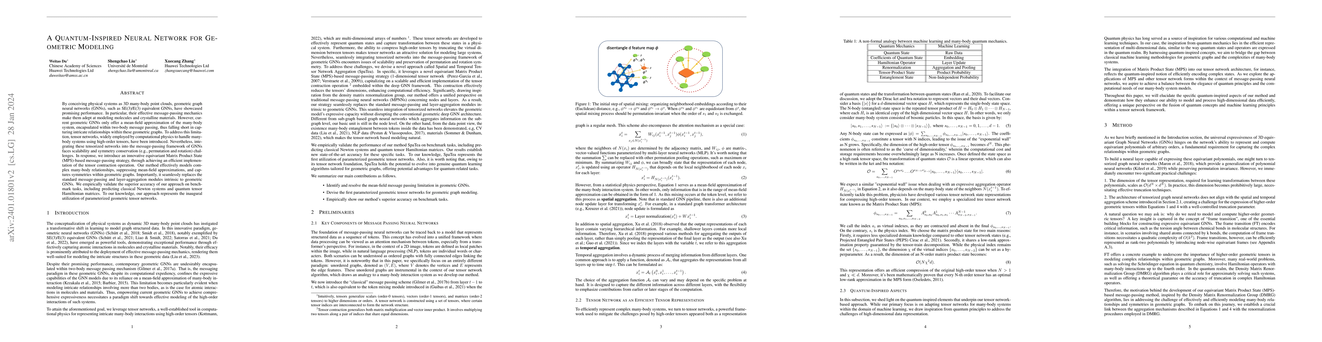 Thumbnail for A quatum inspired neural network for geometric modeling