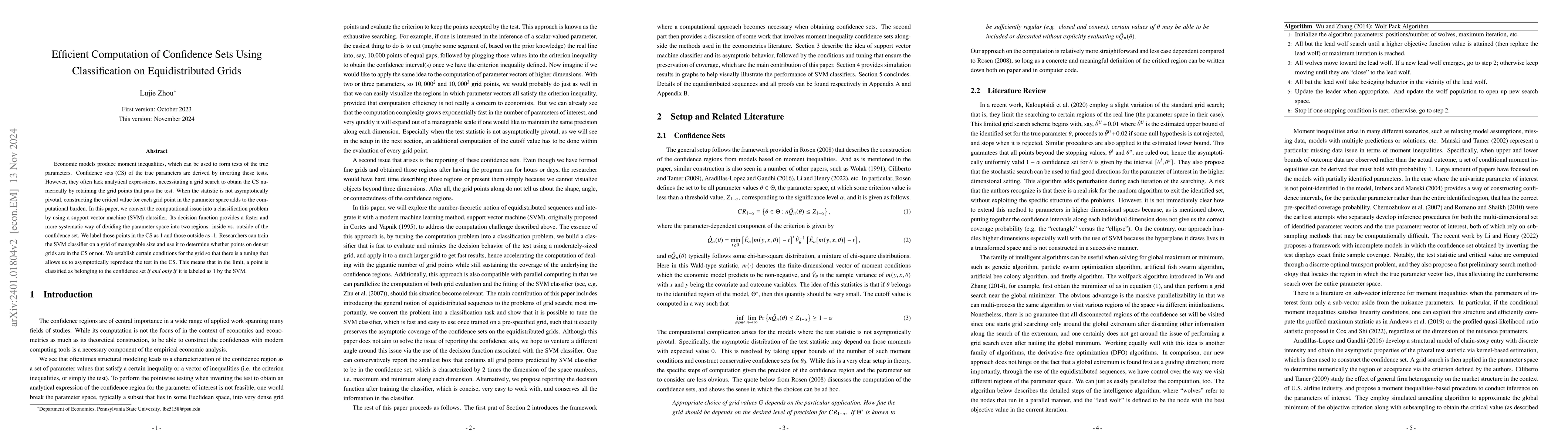 Thumbnail for Efficient Computation of Confidence Sets Using Classification on
  Equidistributed Grids