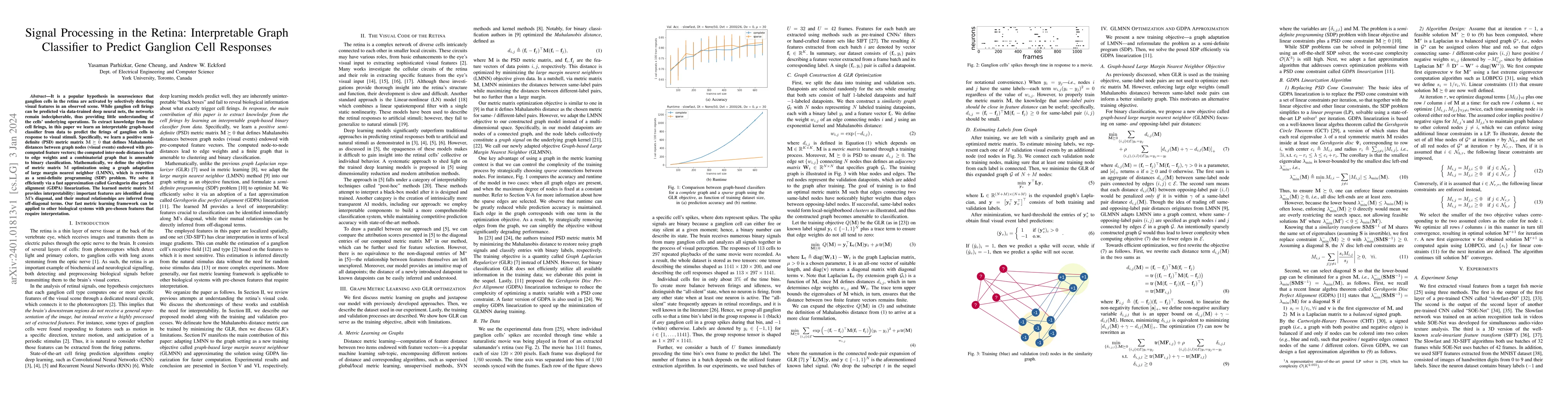 Thumbnail for Signal Processing in the Retina: Interpretable Graph Classifier to
  Predict Ganglion Cell Responses