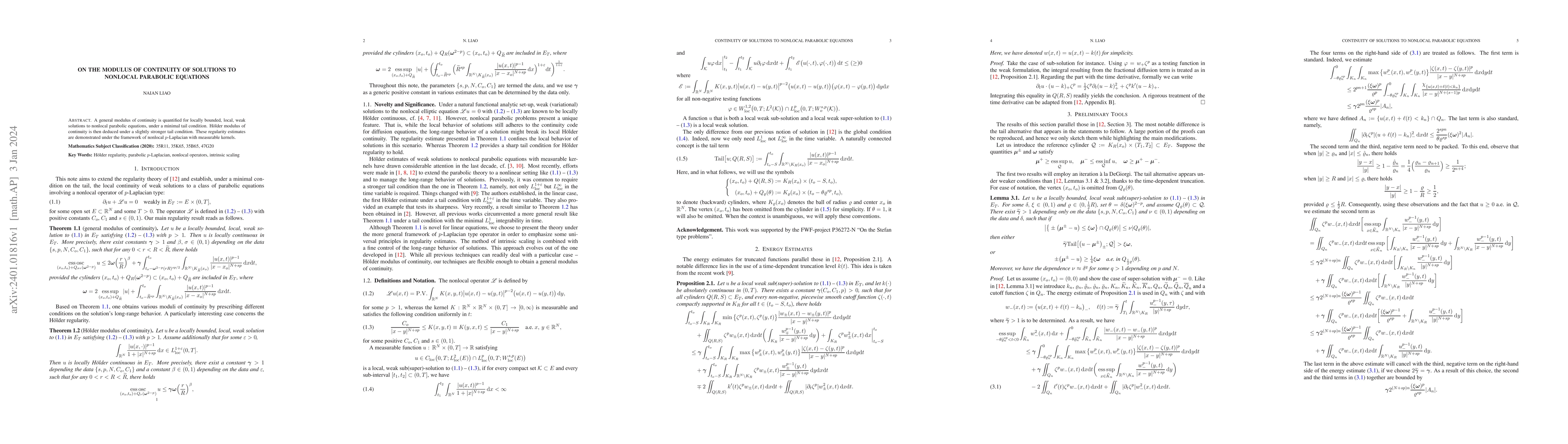 Thumbnail for On the modulus of continuity of solutions to nonlocal parabolic
  equations
