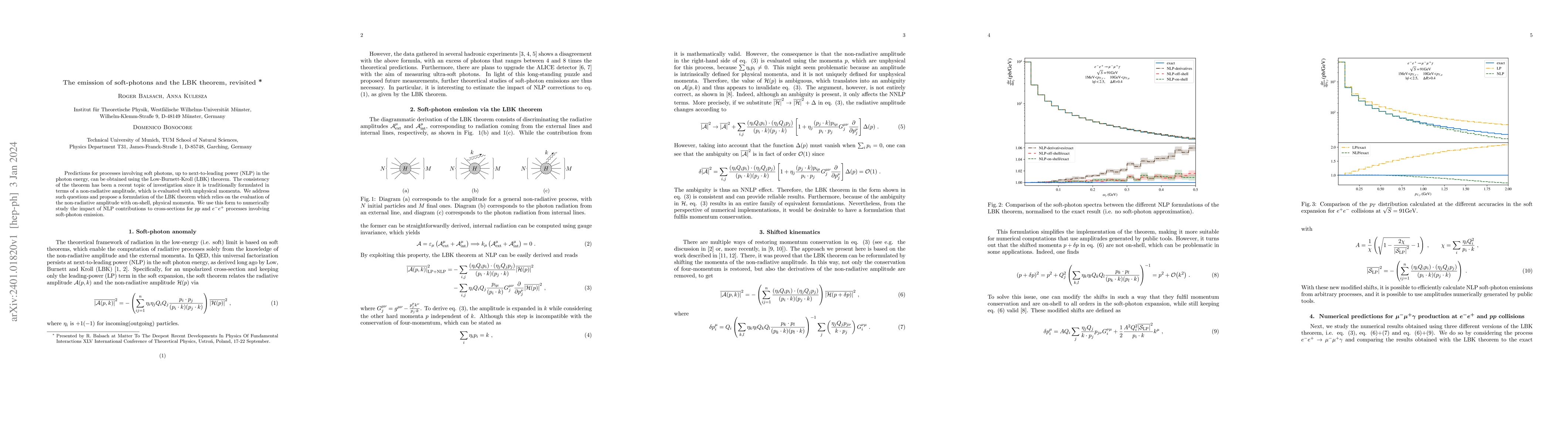 Thumbnail for The emission of soft-photons and the LBK theorem, revisited