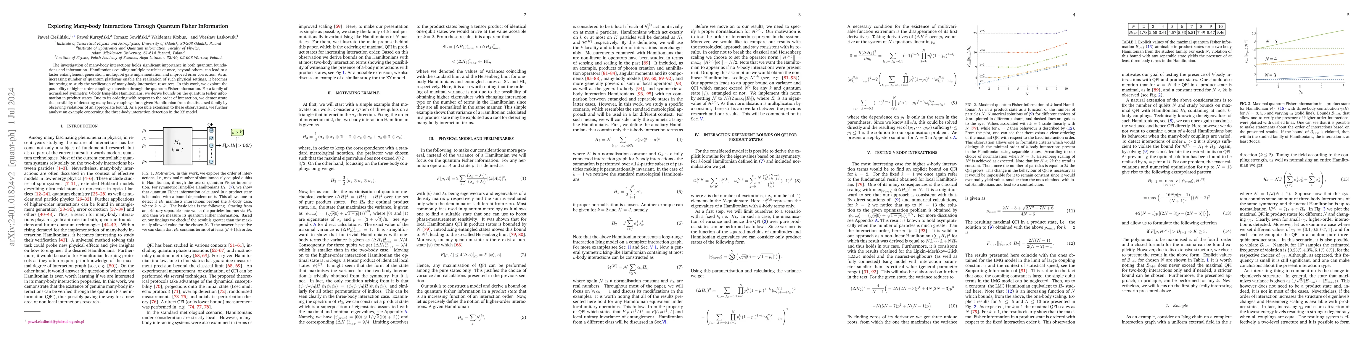 Thumbnail for Exploring Many-body Interactions Through Quantum Fisher Information