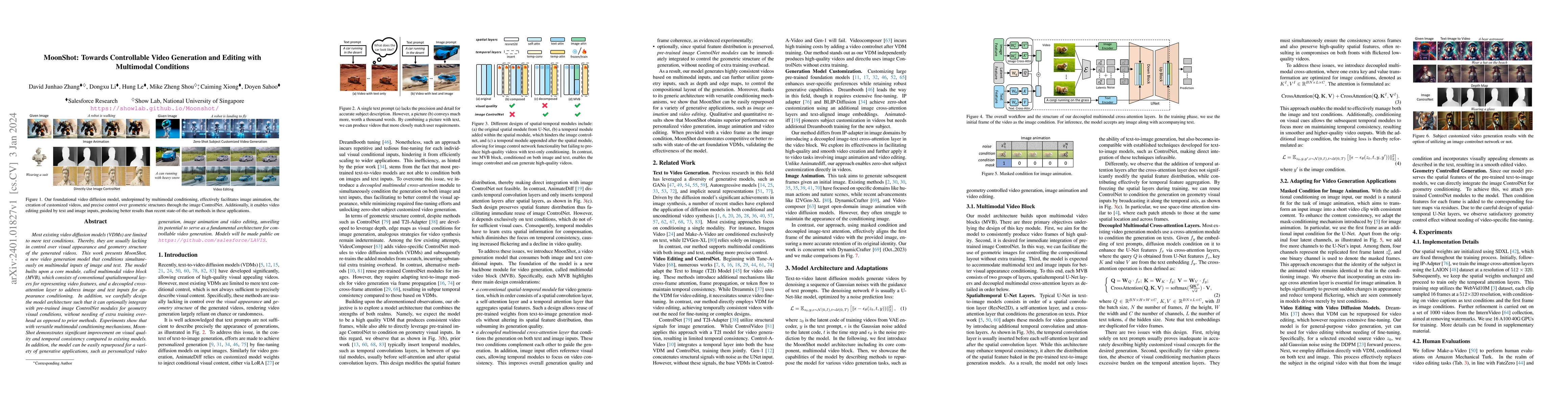 Thumbnail for Moonshot: Towards Controllable Video Generation and Editing with
  Multimodal Conditions