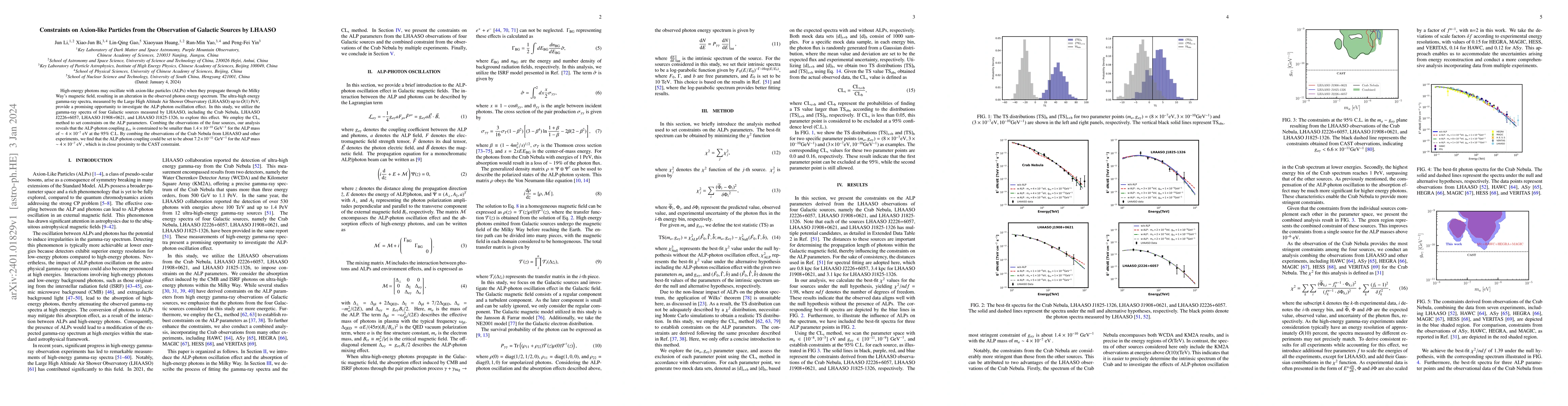 Thumbnail for Constraints on Axion-like Particles from the Observation of Galactic
  Sources by LHAASO
