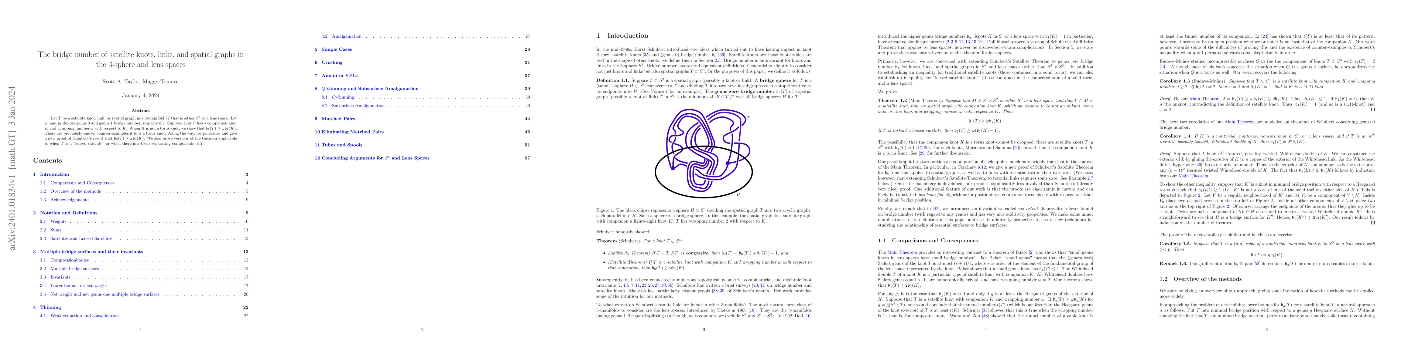 Thumbnail for The bridge number of satellite knots, links, and spatial graphs in the
  3-sphere and lens spaces