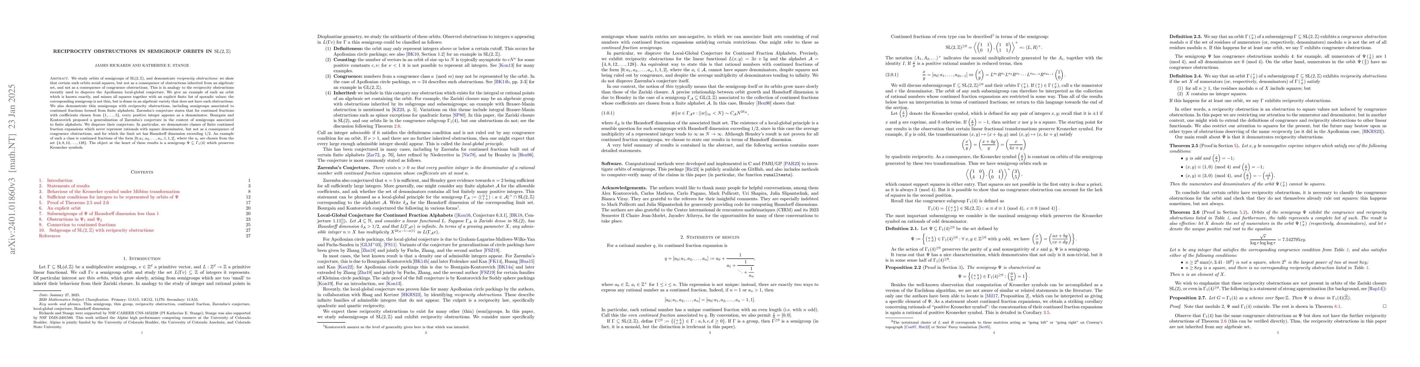 Thumbnail for Reciprocity obstructions in semigroup orbits in SL(2, Z)
