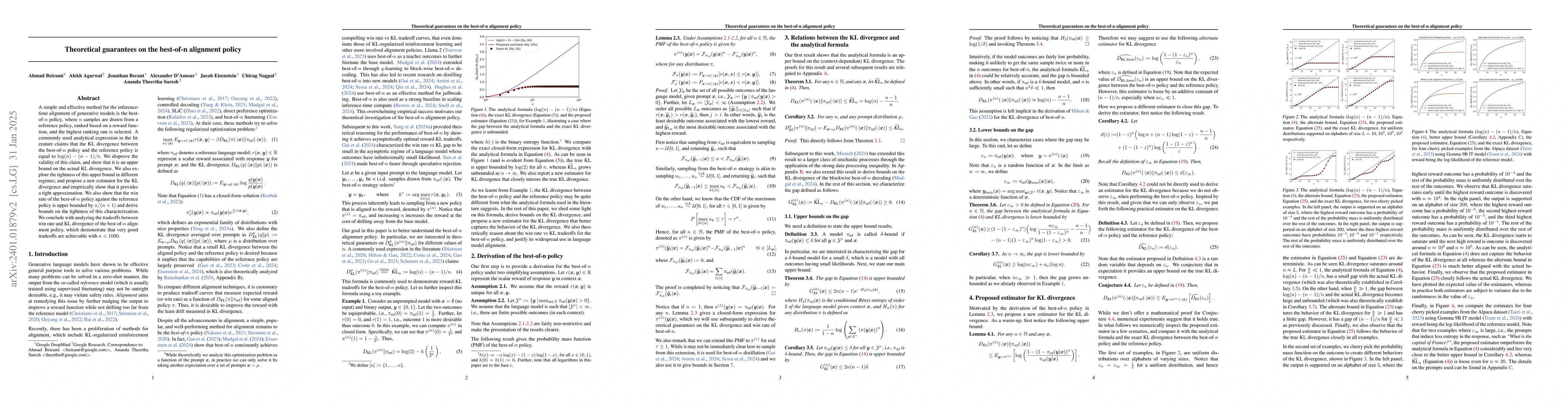 Thumbnail for Theoretical guarantees on the best-of-n alignment policy