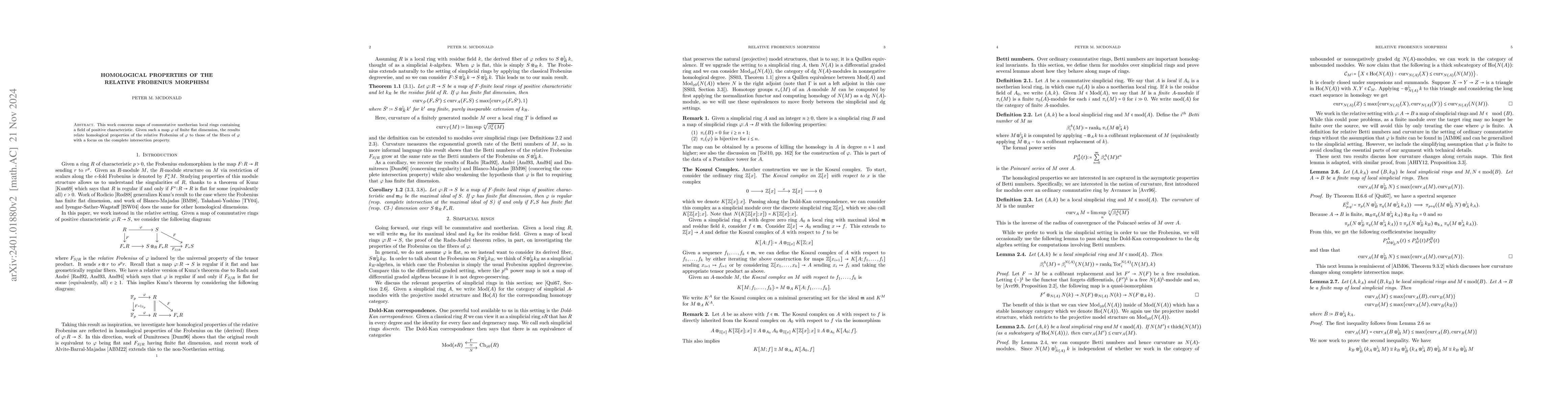 Thumbnail for Homological properties of the relative Frobenius morphism