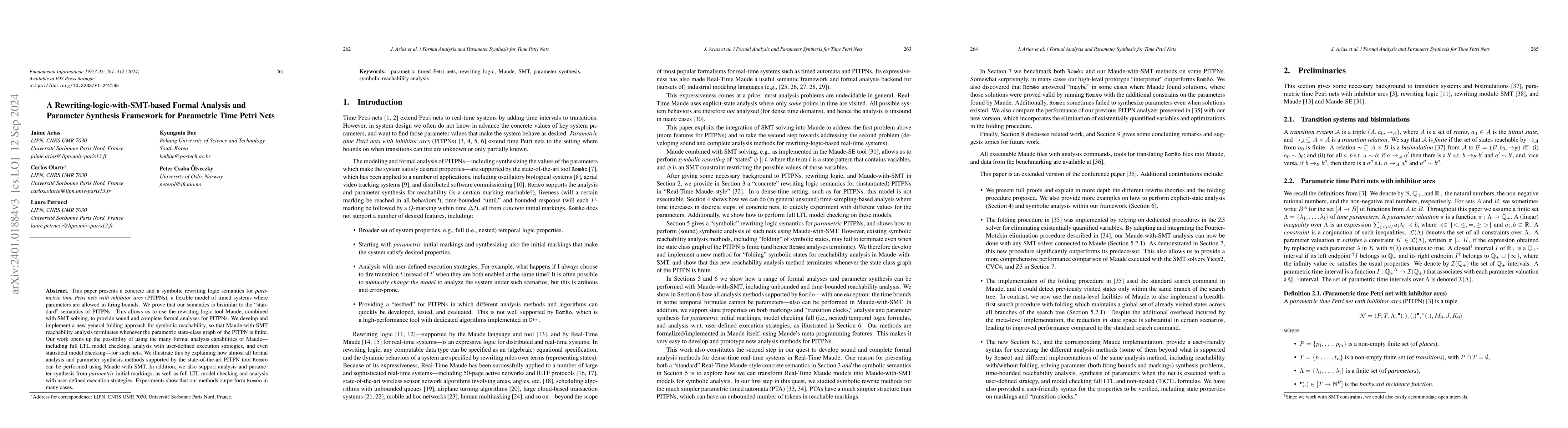 Thumbnail for A rewriting-logic-with-SMT-based formal analysis and parameter synthesis
  framework for parametric time Petri nets