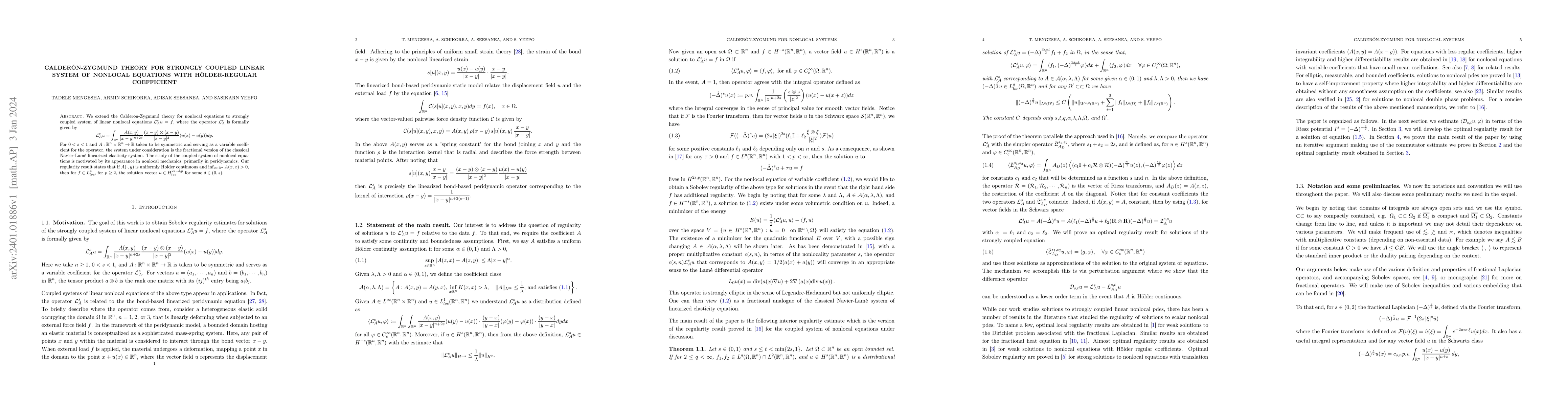 Thumbnail for Calderon-Zygmund theory for strongly coupled linear system of nonlocal
  equations with Holder-regular coefficient