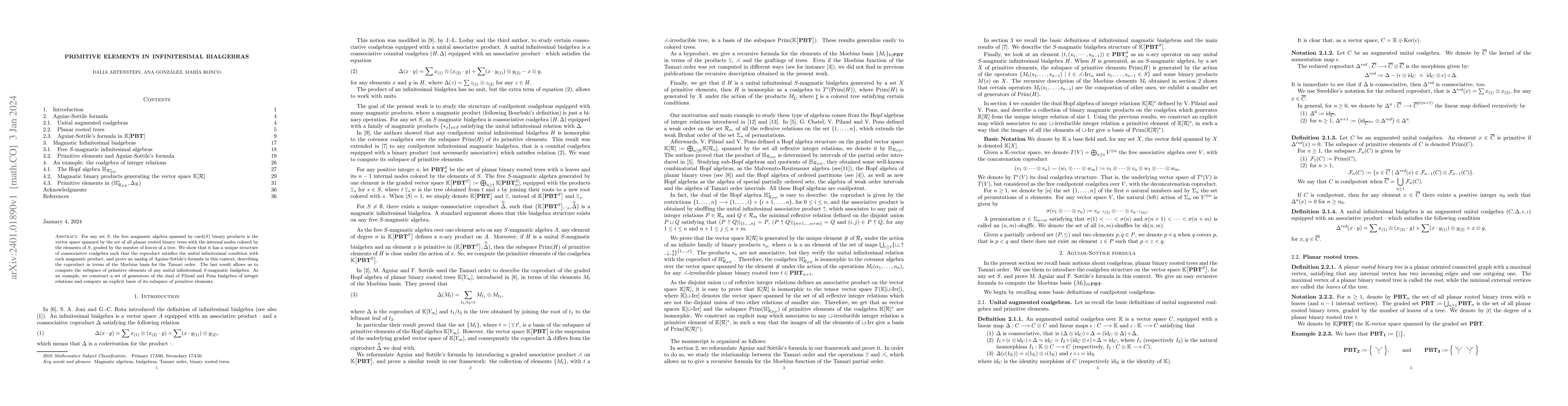 Thumbnail for Primitive elements in infinitesimal bialgebras