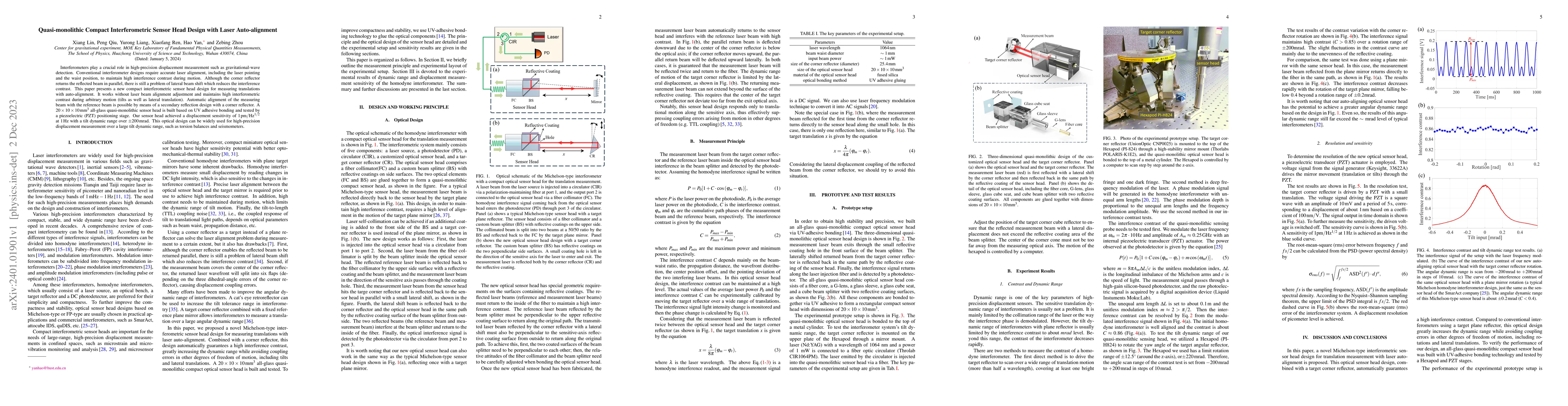 Thumbnail for Quasi-monolithic Compact Interferometric Sensor Head Design with Laser
  Auto-alignment
