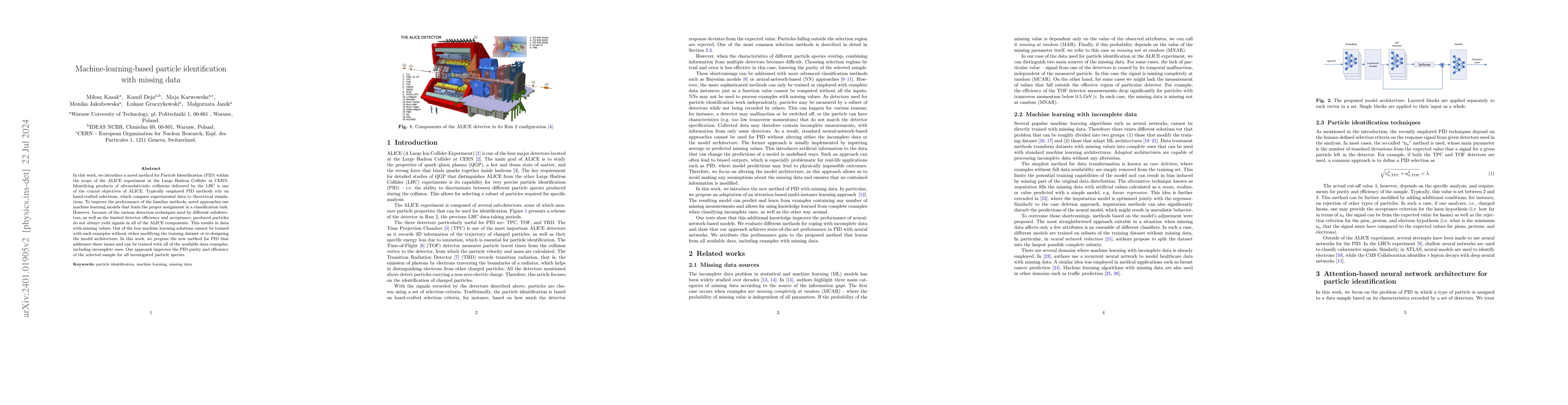 Thumbnail for Machine-learning-based particle identification with missing data