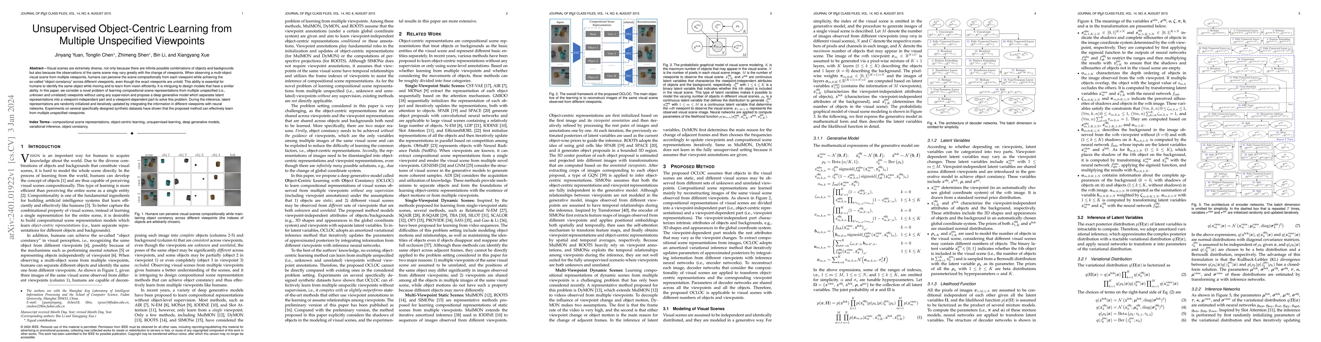 Thumbnail for Unsupervised Object-Centric Learning from Multiple Unspecified
  Viewpoints