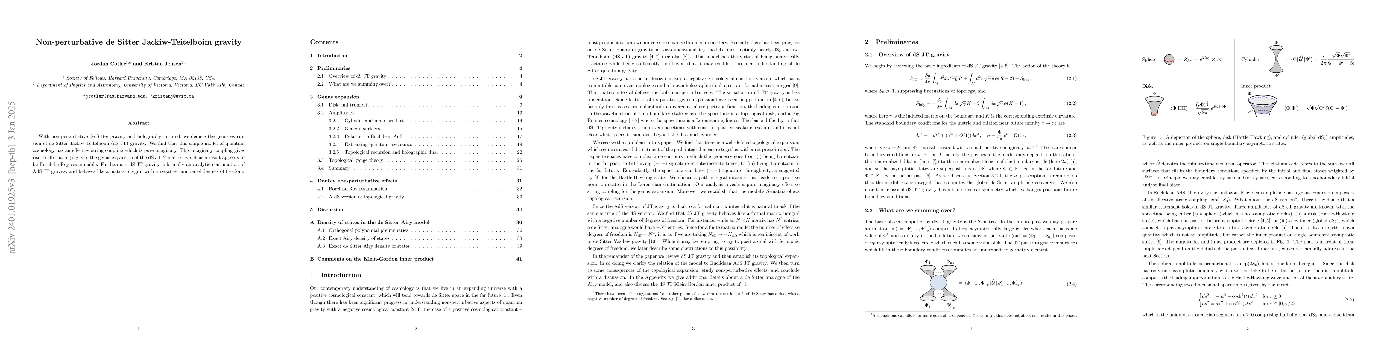 Thumbnail for Non-perturbative de Sitter Jackiw-Teitelboim gravity