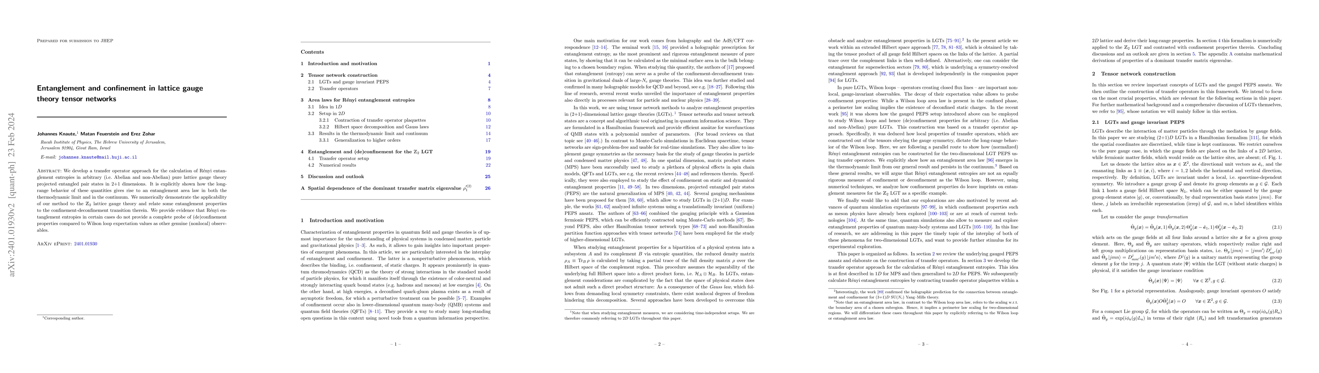 Thumbnail for Entanglement and confinement in lattice gauge theory tensor networks
