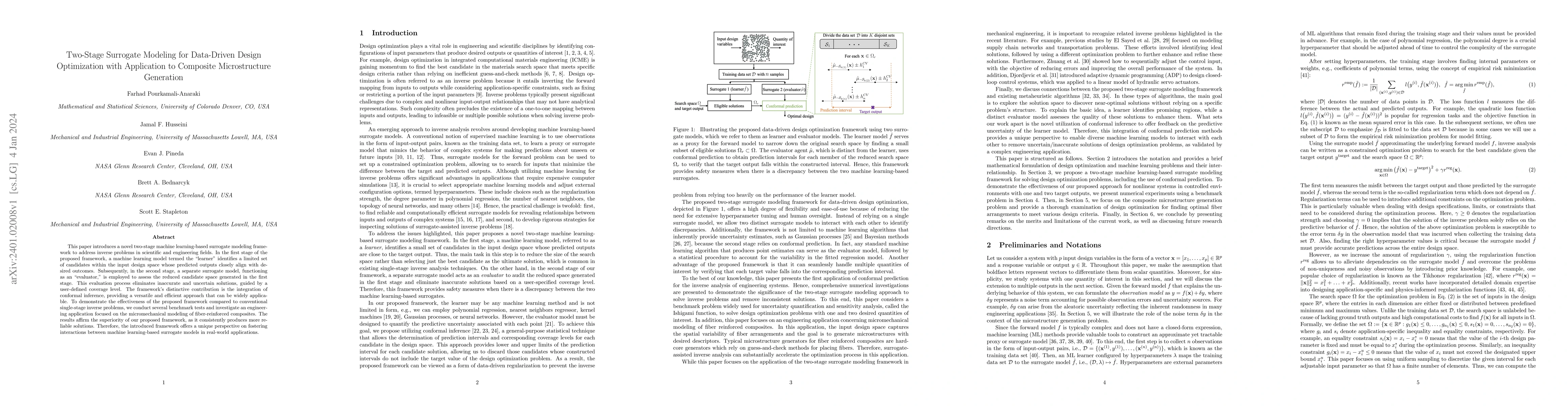 Thumbnail for Two-Stage Surrogate Modeling for Data-Driven Design Optimization with
  Application to Composite Microstructure Generation