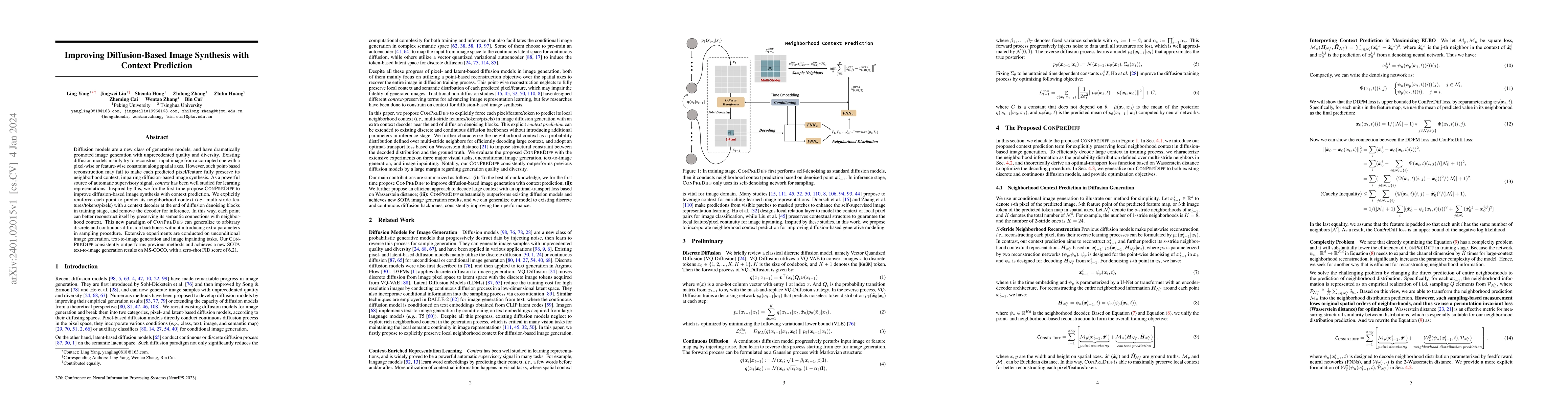 Thumbnail for Improving Diffusion-Based Image Synthesis with Context Prediction