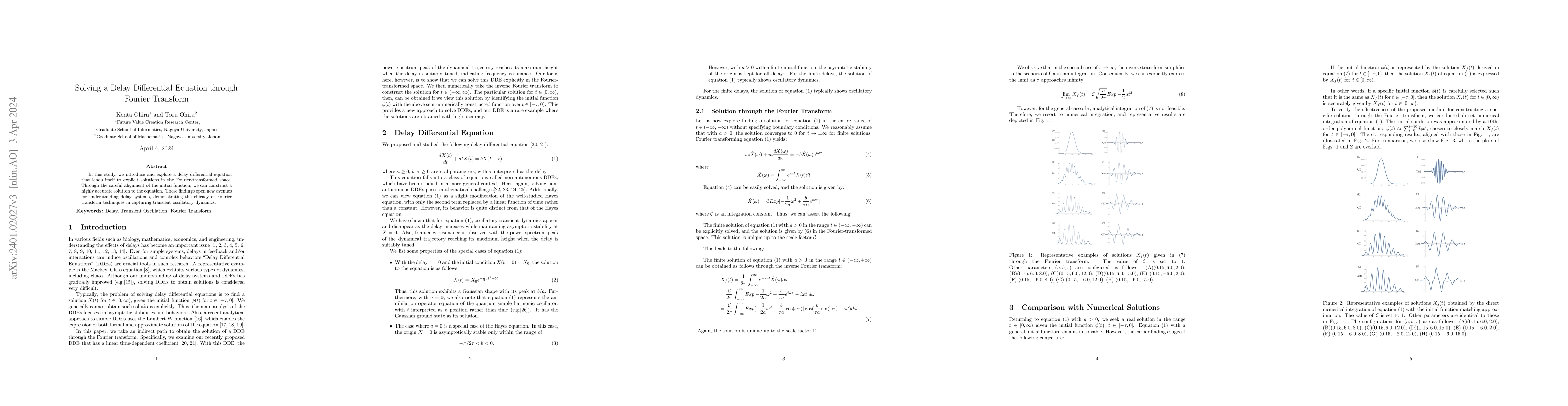 Thumbnail for Solving a Delay Differential Equation through Fourier Transform
