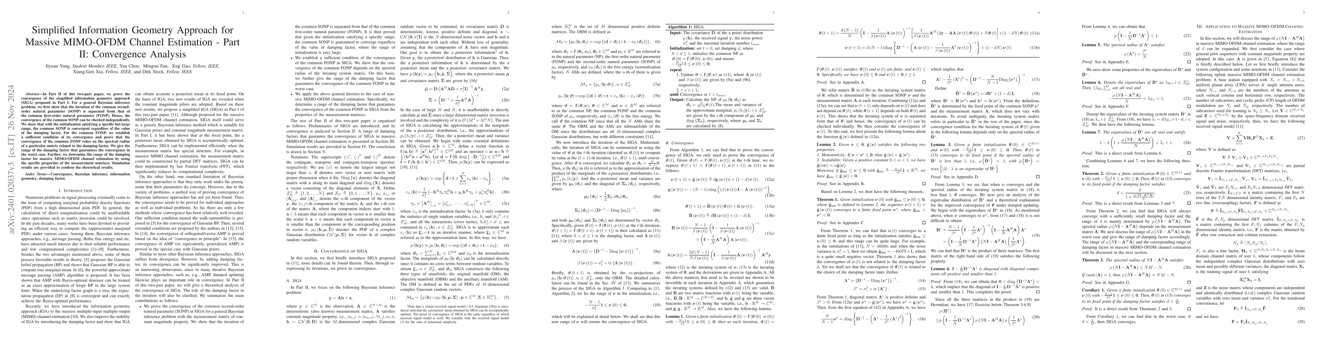 Thumbnail for Simplified Information Geometry Approach for Massive MIMO-OFDM Channel
  Estimation -- Part II: Convergence Analysis