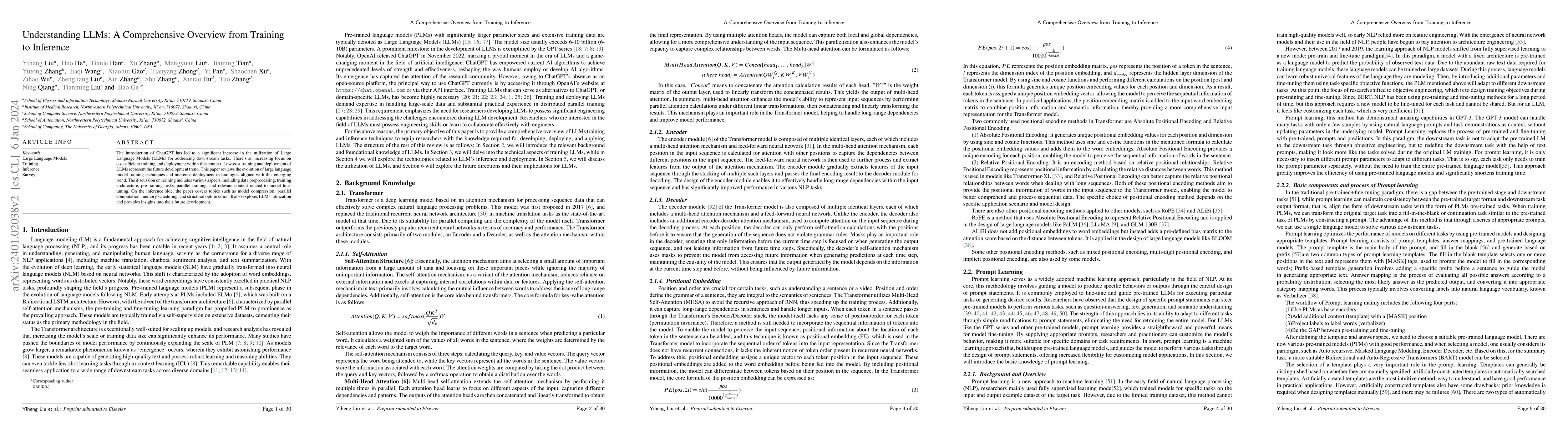 Thumbnail for Understanding LLMs: A Comprehensive Overview from Training to Inference
