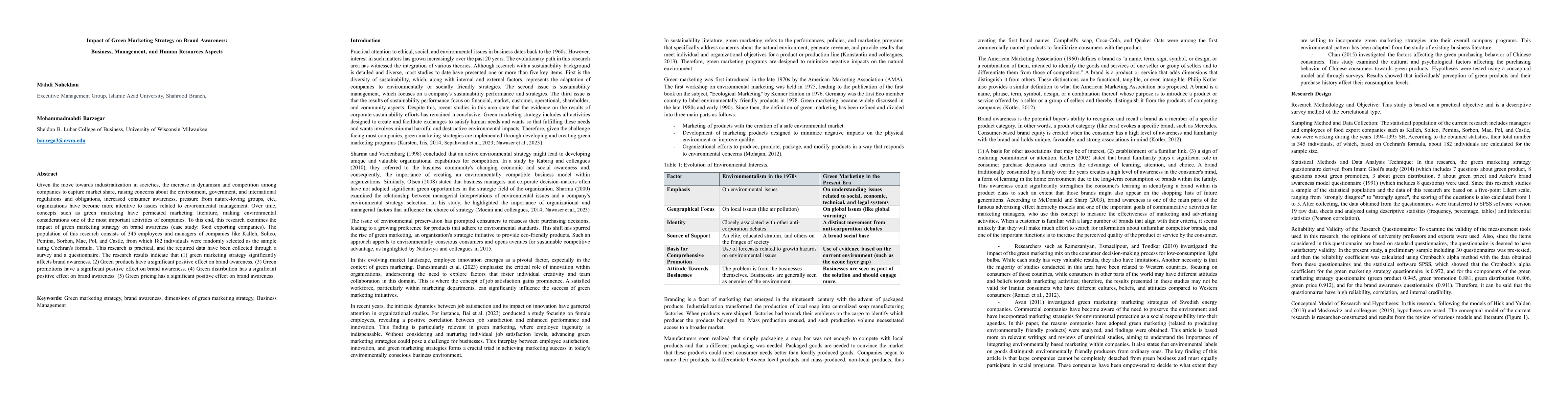 Thumbnail for Impact of Green Marketing Strategy on Brand Awareness: Business,
  Management, and Human Resources Aspects