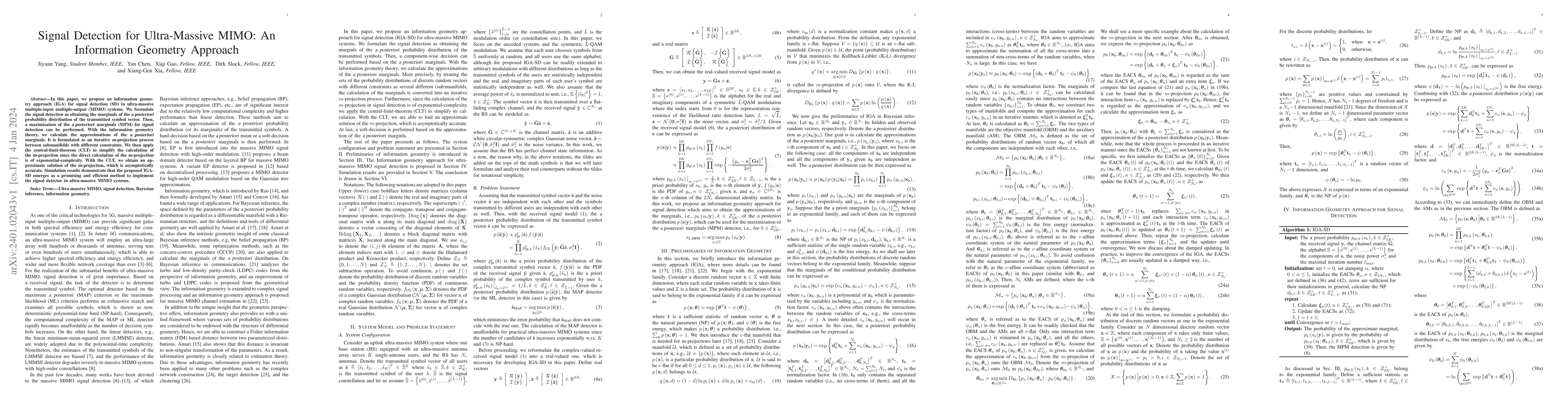 Thumbnail for Signal Detection for Ultra-Massive MIMO: An Information Geometry
  Approach