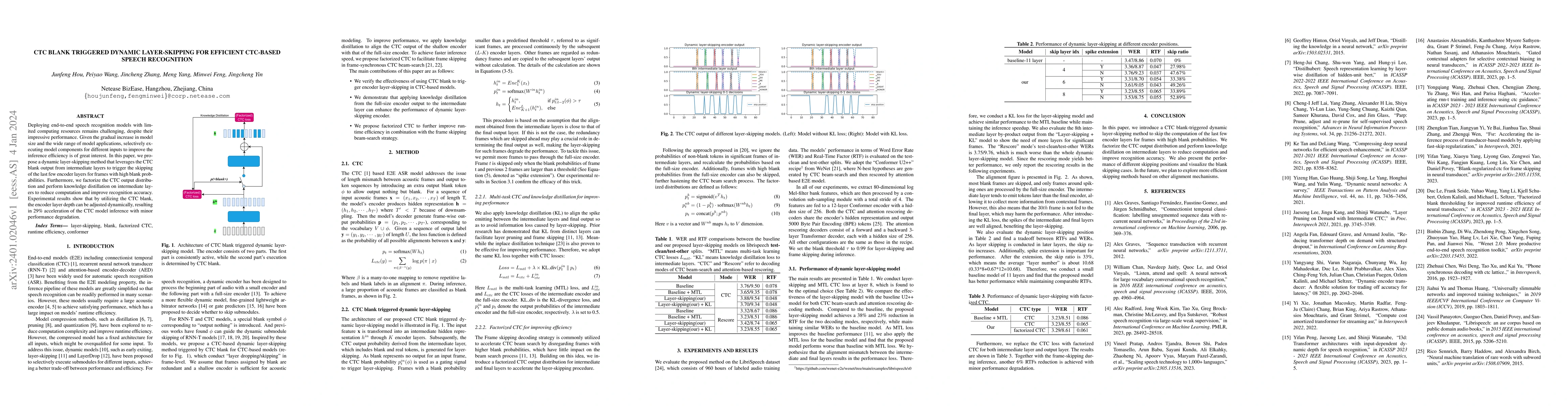 Thumbnail for CTC Blank Triggered Dynamic Layer-Skipping for Efficient CTC-based
  Speech Recognition