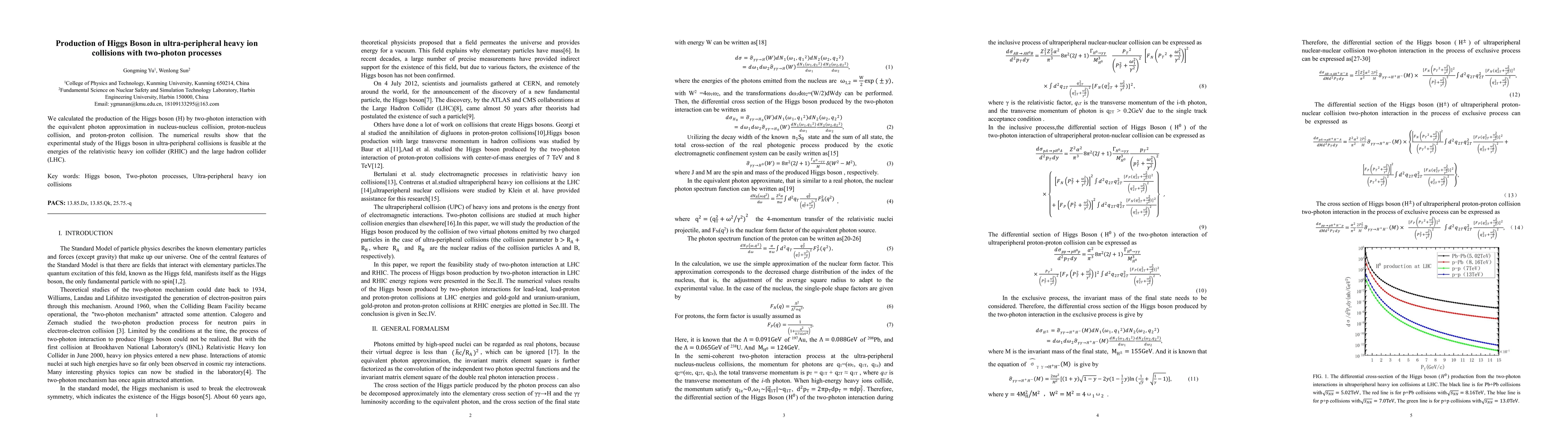 Thumbnail for Production of Higgs Boson in ultra-peripheral heavy ion collisions with
  two-photon processes