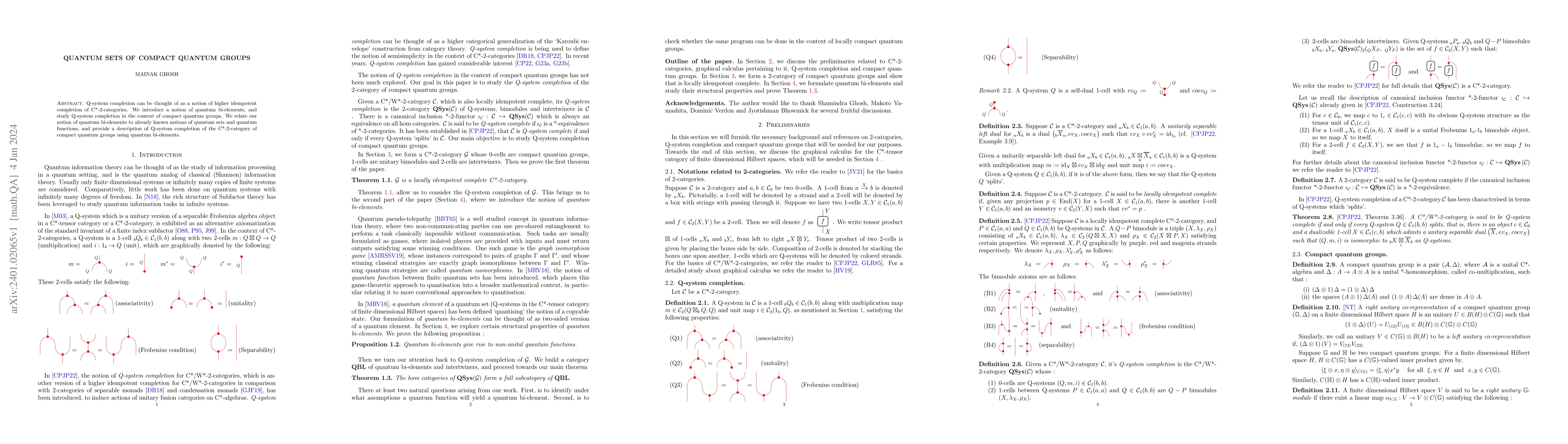 Thumbnail for Quantum Sets of Compact Quantum Groups