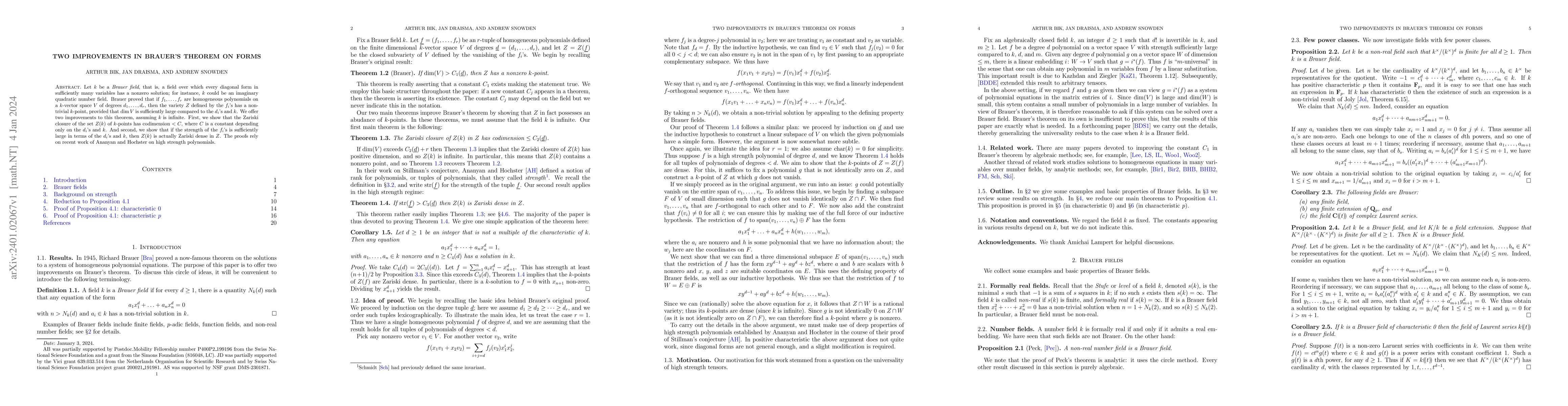 Thumbnail for Two improvements in Brauer's theorem on forms
