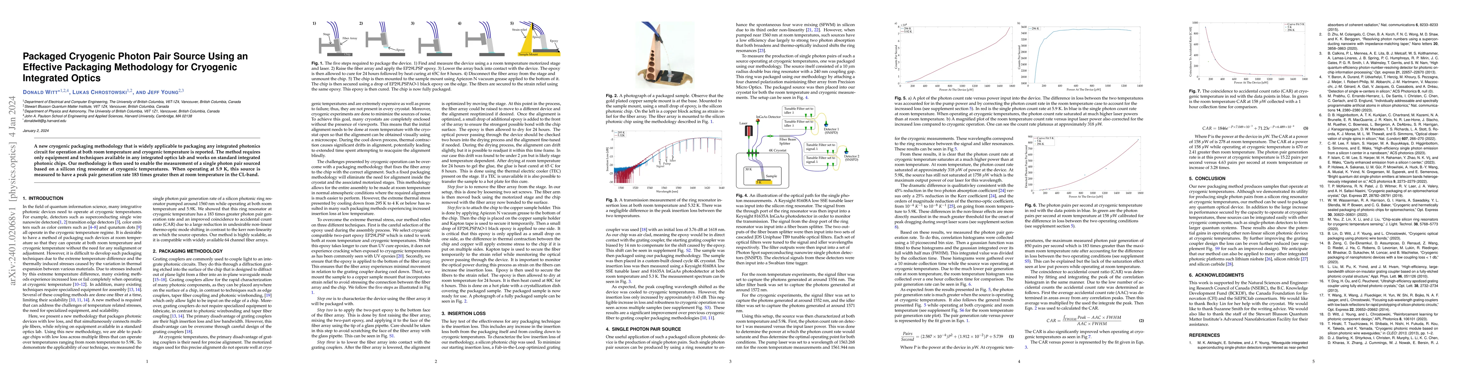 Thumbnail for Packaged Cryogenic Photon Pair Source Using an Effective Packaging
  Methodology for Cryogenic Integrated Optics