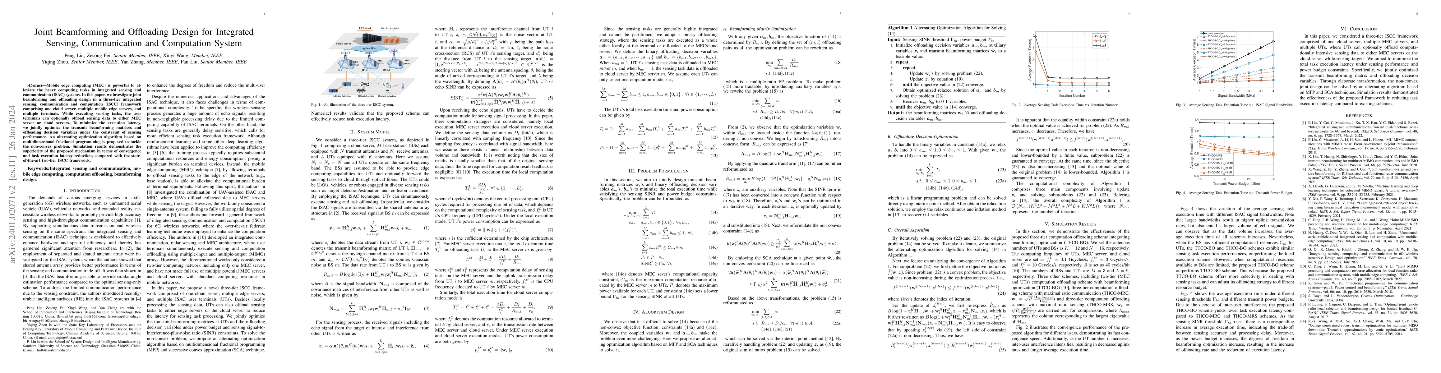 Thumbnail for Joint Beamforming and Offloading Design for Integrated Sensing,
  Communication and Computation System