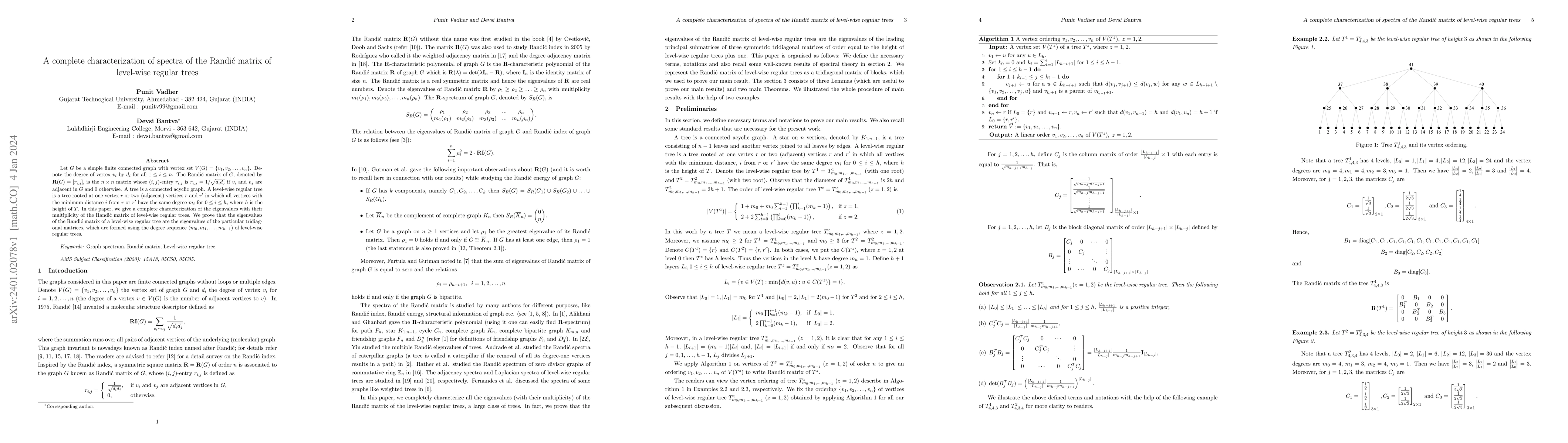 Thumbnail for A complete characterization of spectra of the Randic matrix of
  level-wise regular trees