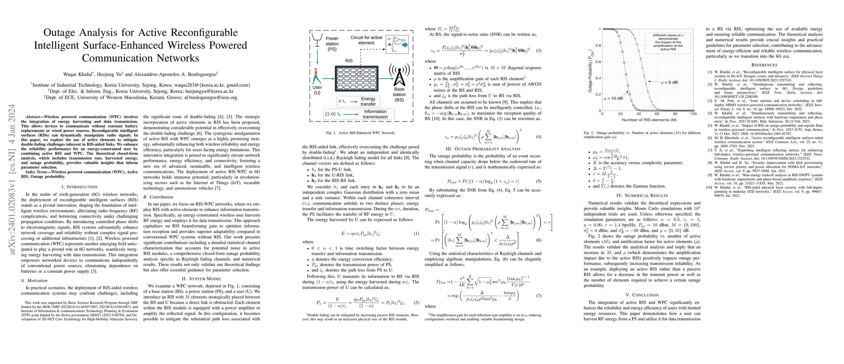 Thumbnail for Outage Analysis for Active Reconfigurable Intelligent Surface-Enhanced
  Wireless Powered Communication Networks