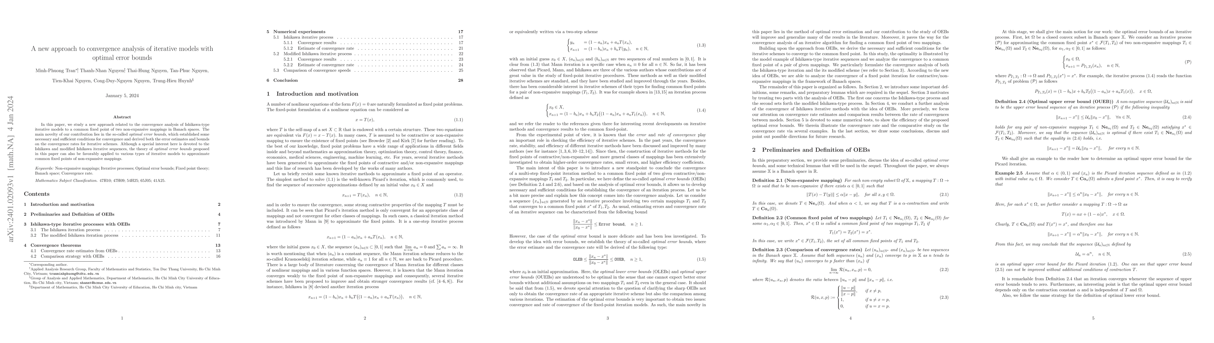 Thumbnail for A new approach to convergence analysis of iterative models with optimal
  error bounds