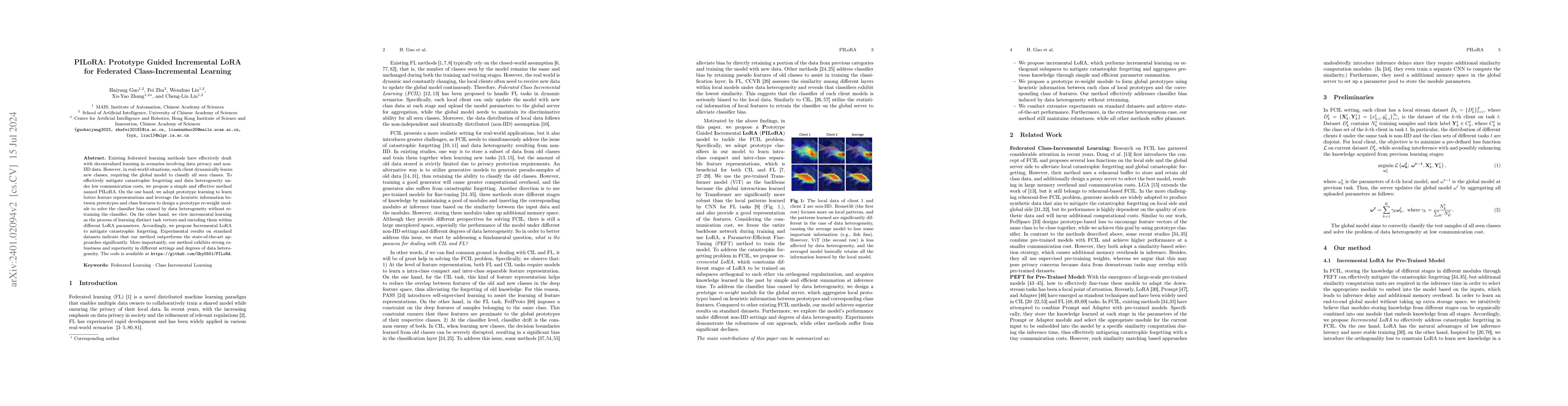 Thumbnail for PILoRA: Prototype Guided Incremental LoRA for Federated
  Class-Incremental Learning