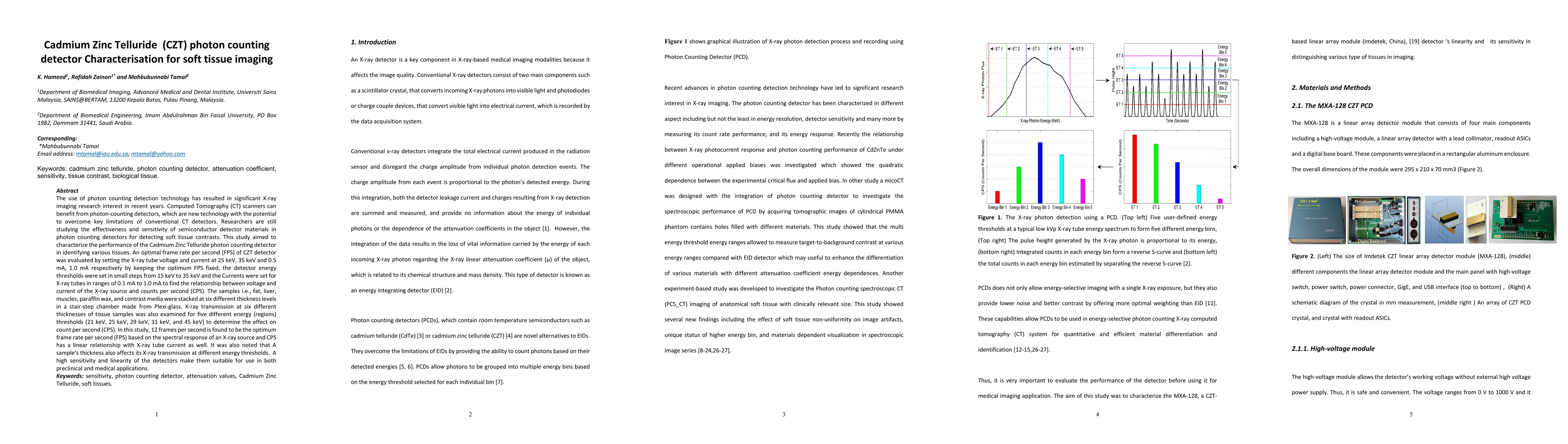 Thumbnail for Cadmium Zinc Telluride (CZT) photon counting detector Characterisation
  for soft tissue imaging