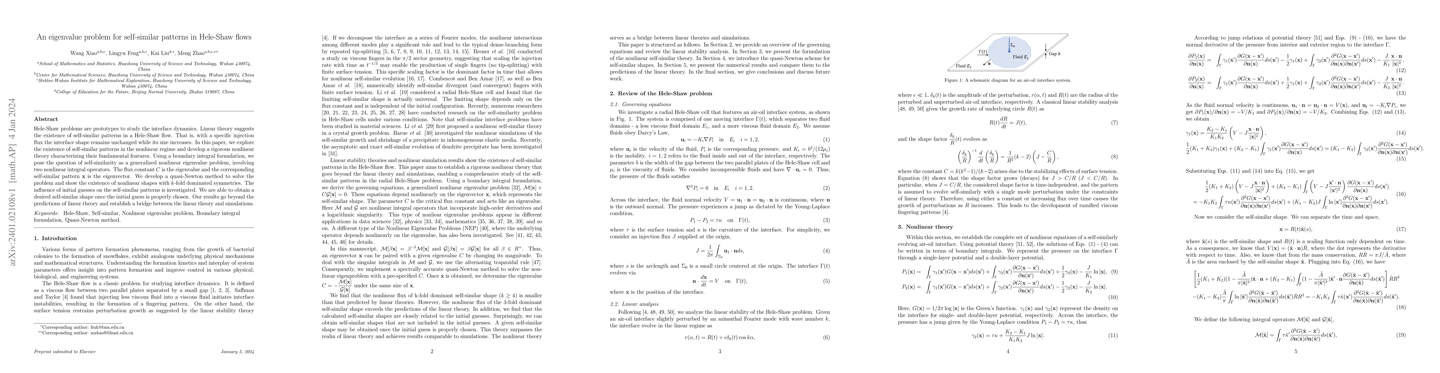 Thumbnail for An eigenvalue problem for self-similar patterns in Hele-Shaw flows