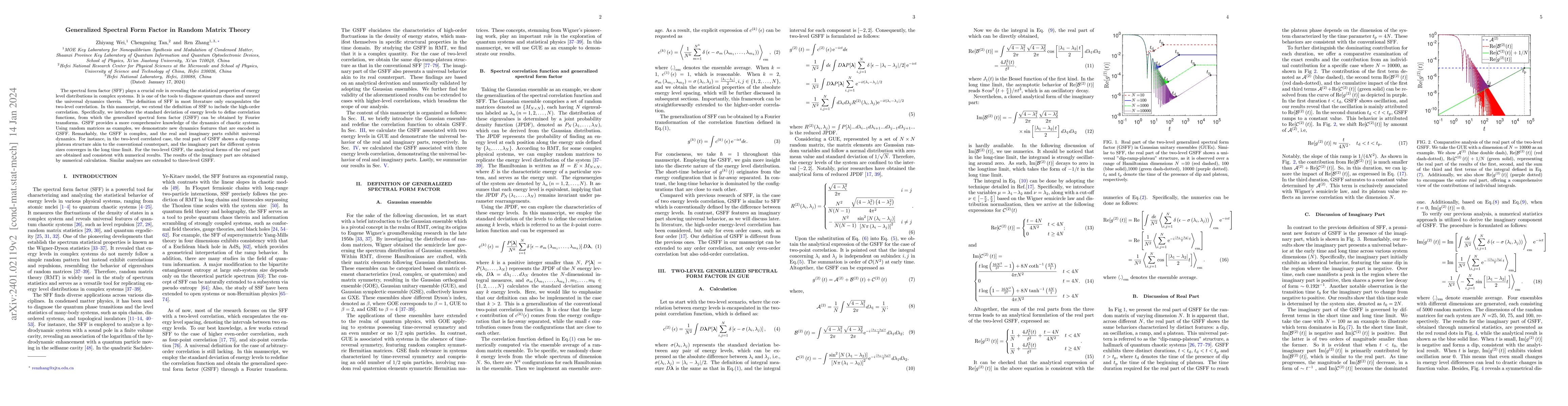 Thumbnail for Generalized Spectral Form Factor in Random Matrix Theory