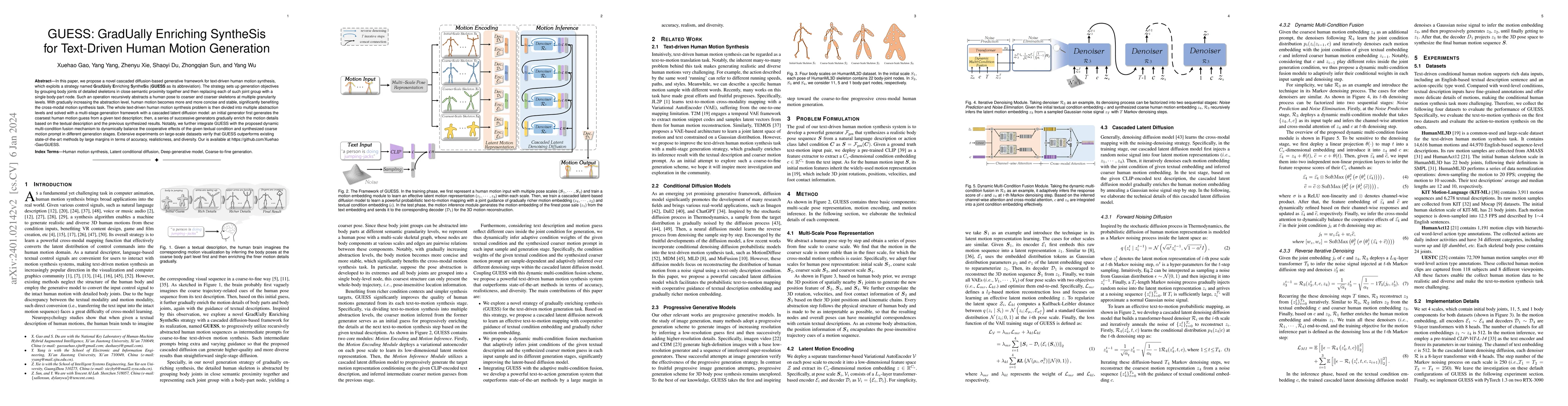 Thumbnail for GUESS:GradUally Enriching SyntheSis for Text-Driven Human Motion
  Generation