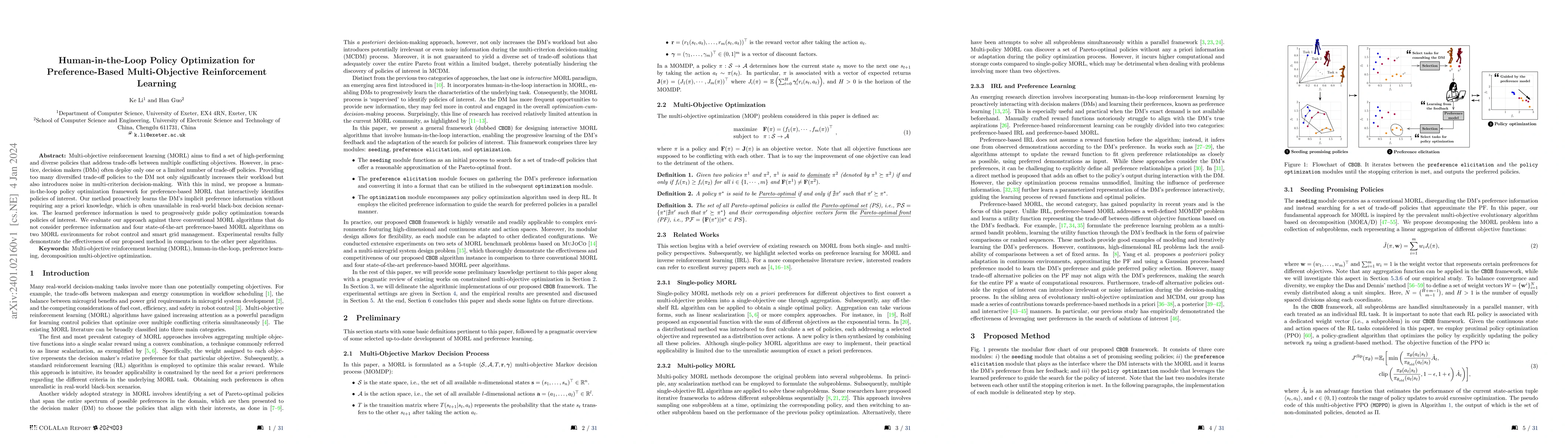 Thumbnail for Human-in-the-Loop Policy Optimization for Preference-Based
  Multi-Objective Reinforcement Learning