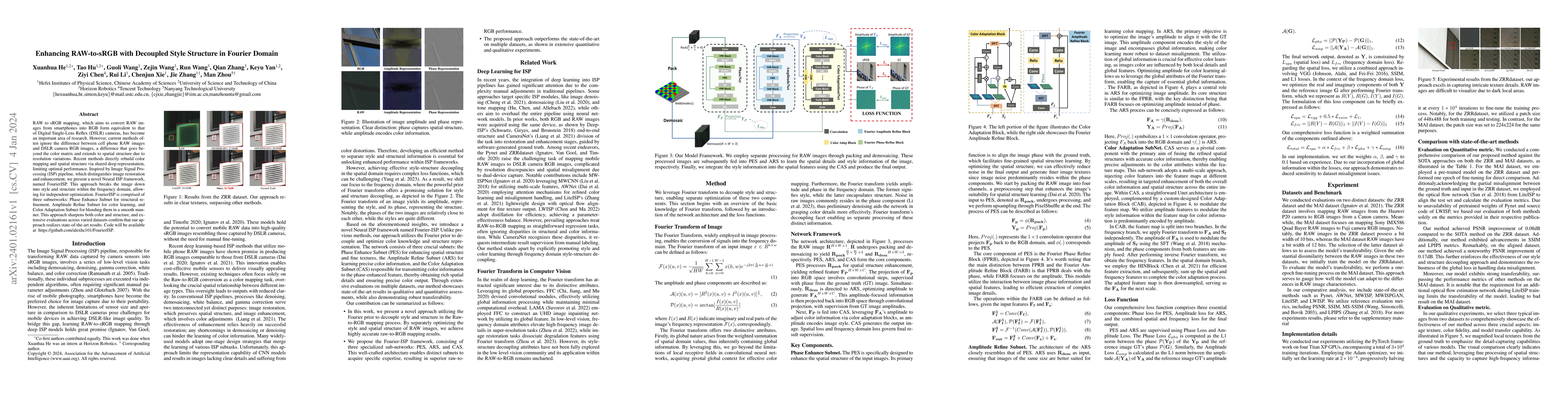 Thumbnail for Enhancing RAW-to-sRGB with Decoupled Style Structure in Fourier Domain