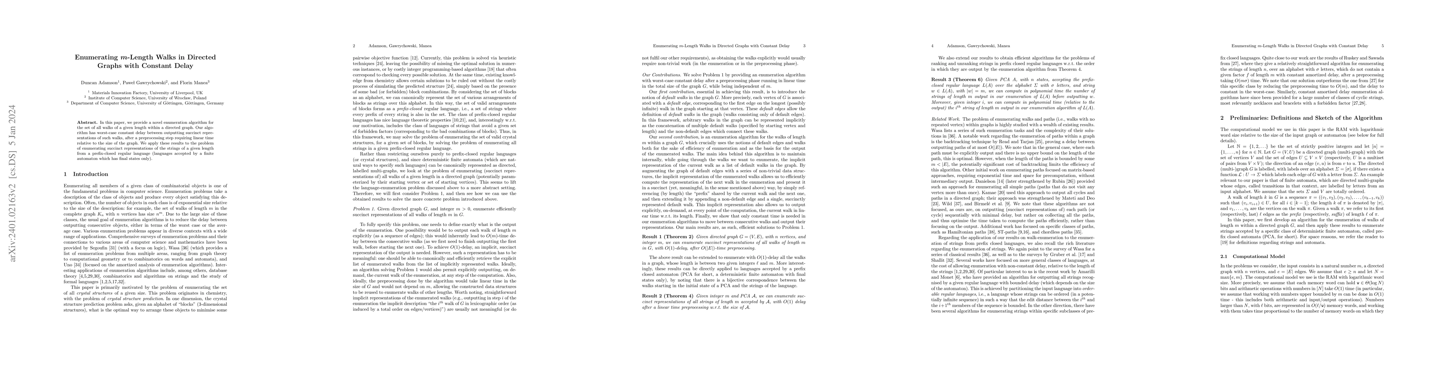 Thumbnail for Enumerating m-Length Walks in Directed Graphs with Constant Delay