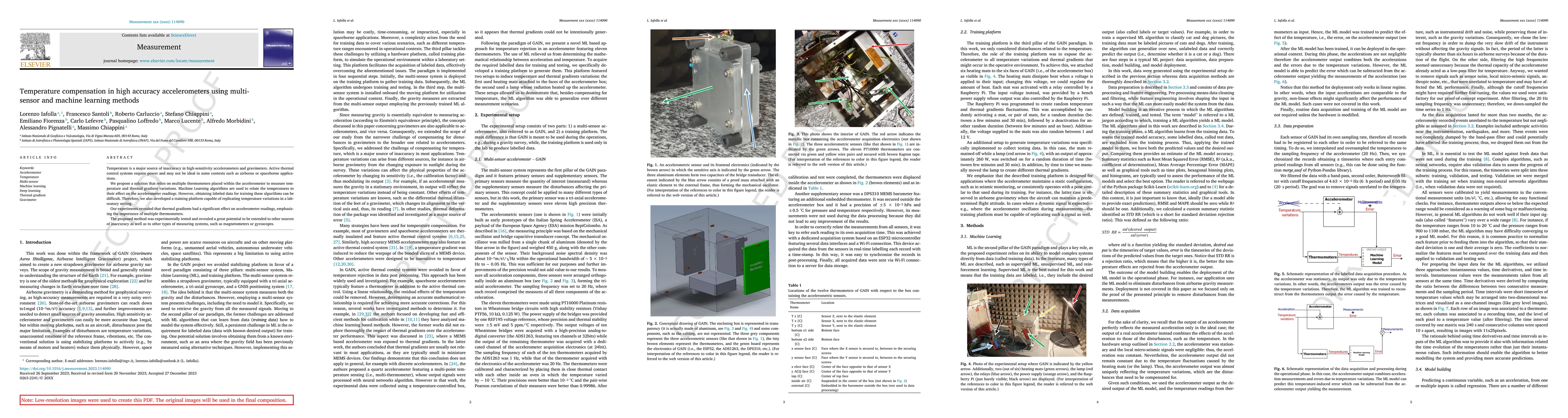 Thumbnail for Temperature compensation in high accuracy accelerometers using
  multi-sensor and machine learning methods