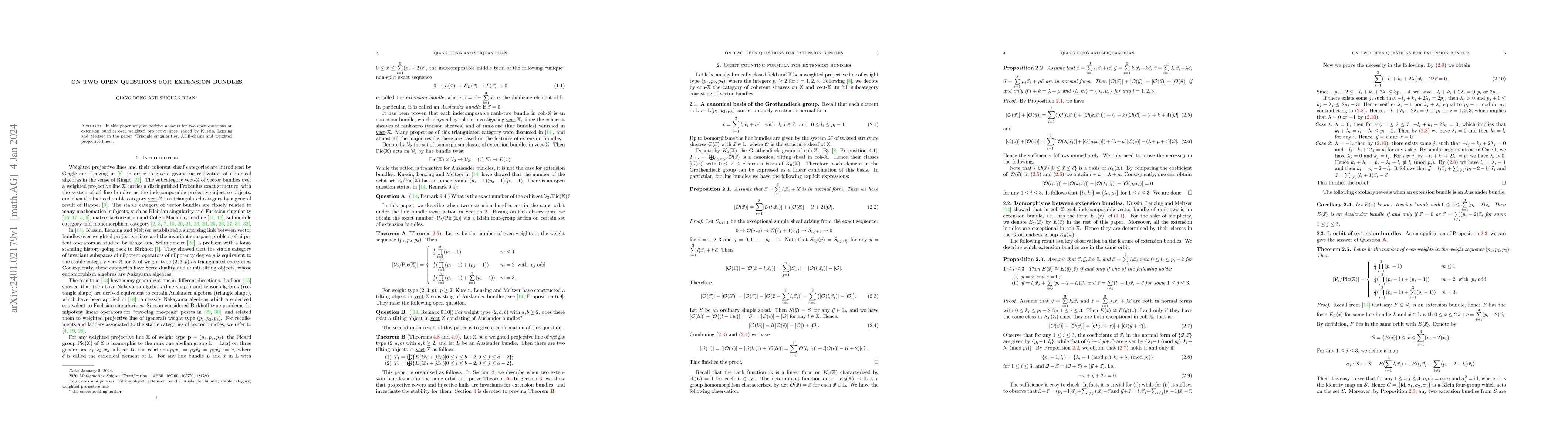 Thumbnail for On two open questions for extension bundles