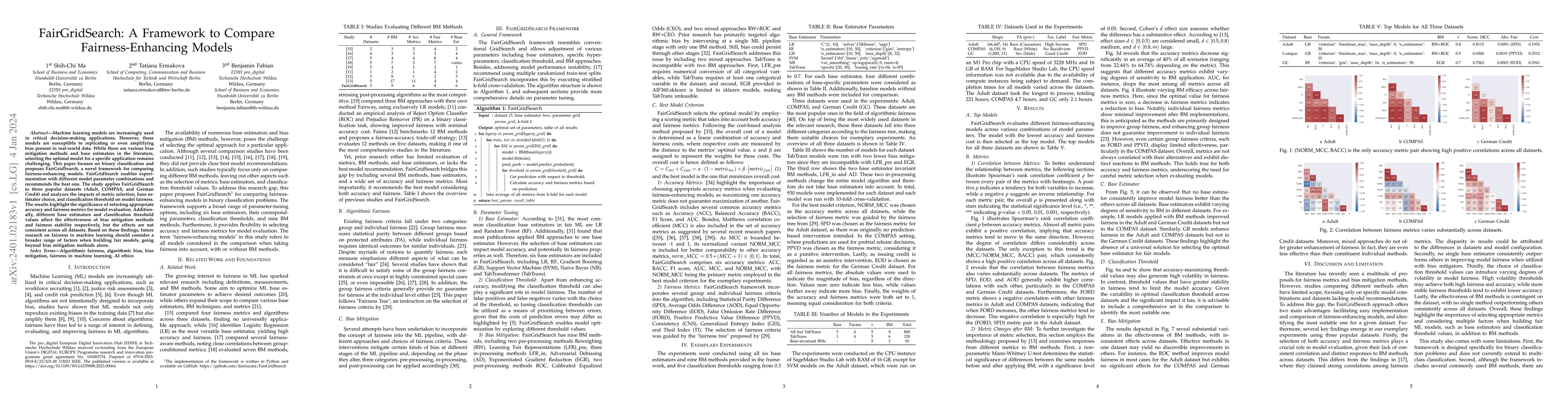 Thumbnail for FairGridSearch: A Framework to Compare Fairness-Enhancing Models