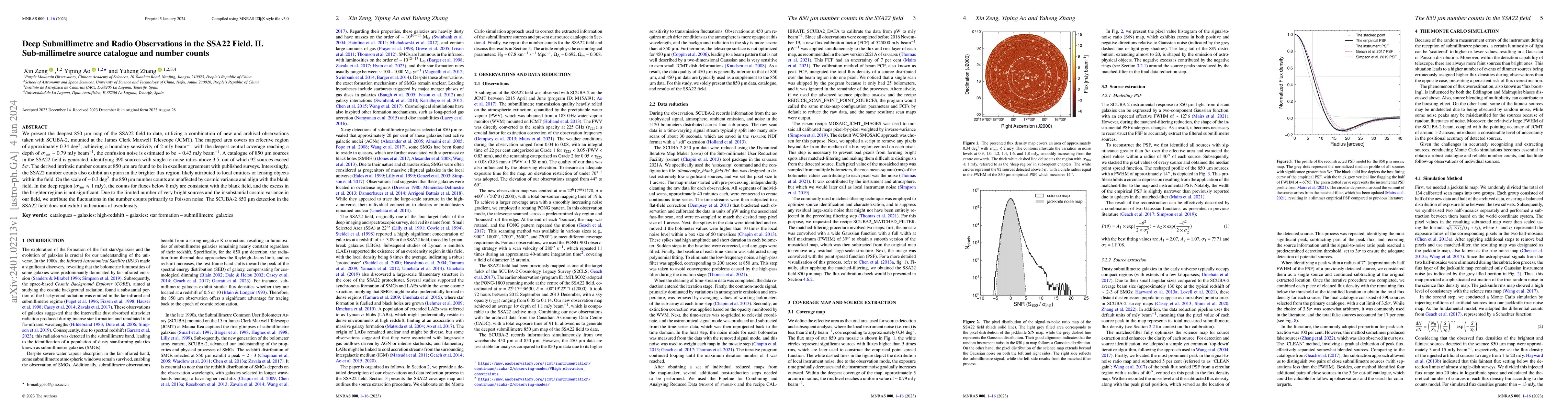 Thumbnail for Deep Submillimetre and Radio Observations in the SSA22 Field. II.
  Sub-millimetre source catalogue and number counts