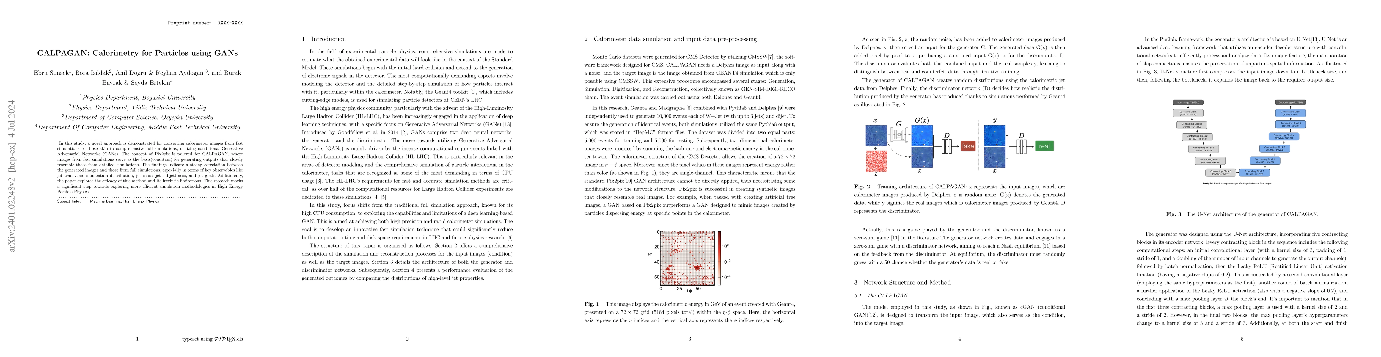 Thumbnail for CALPAGAN: Calorimetry for Particles using GANs