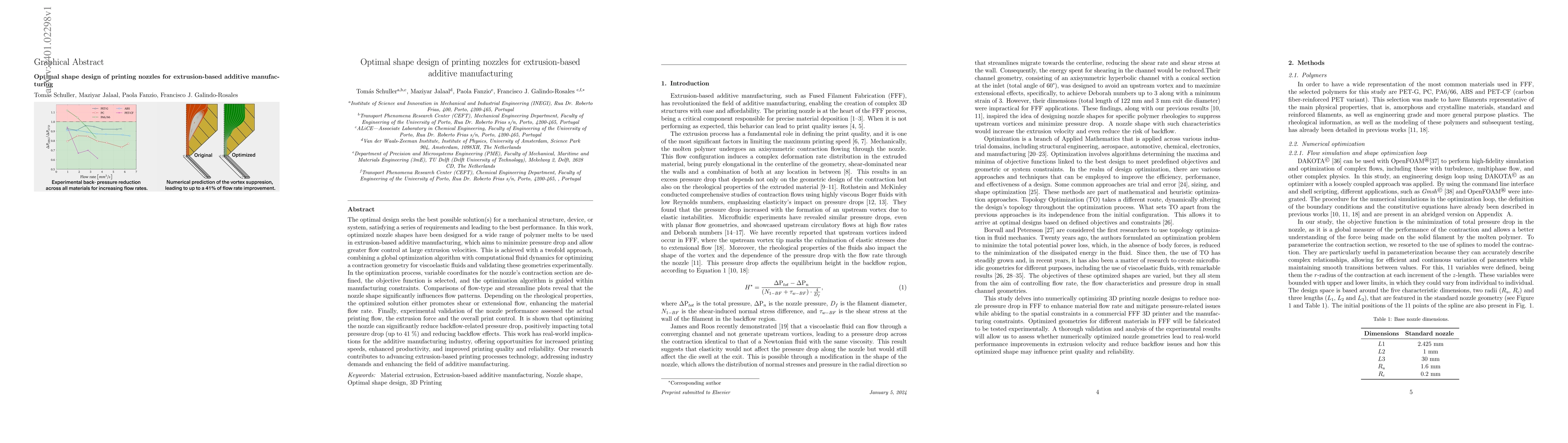 Thumbnail for Optimal shape design of printing nozzles for extrusion-based additive
  manufacturing